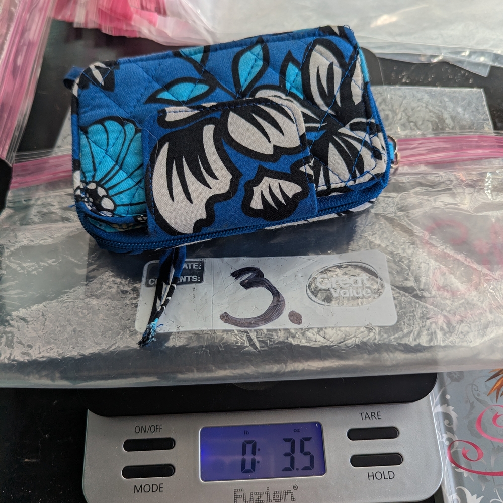 Vera Bradley Blue and Black Floral Quilted Wallet - Picture 5 of 5